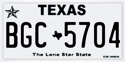 TX license plate BGC5704