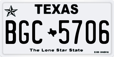 TX license plate BGC5706