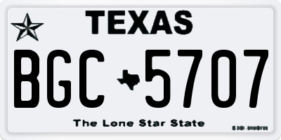 TX license plate BGC5707