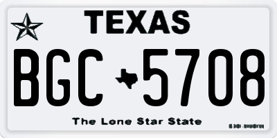 TX license plate BGC5708