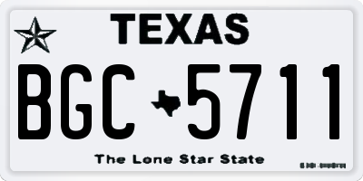 TX license plate BGC5711