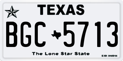 TX license plate BGC5713