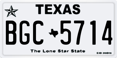 TX license plate BGC5714