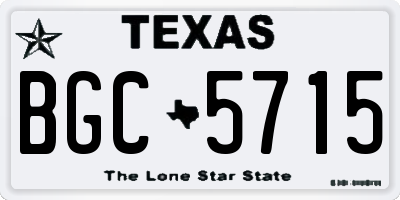 TX license plate BGC5715
