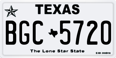 TX license plate BGC5720