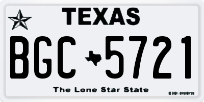 TX license plate BGC5721