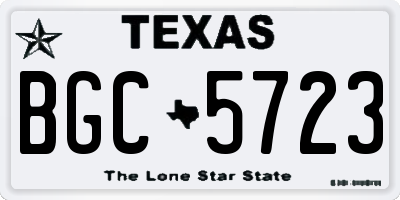 TX license plate BGC5723
