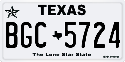 TX license plate BGC5724