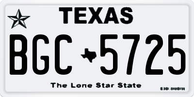 TX license plate BGC5725