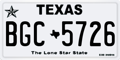 TX license plate BGC5726
