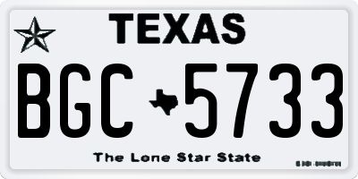 TX license plate BGC5733