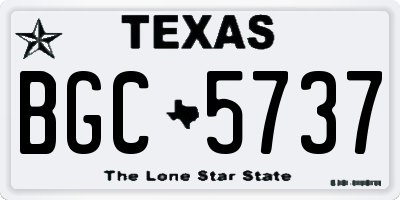 TX license plate BGC5737