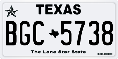 TX license plate BGC5738