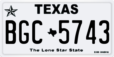 TX license plate BGC5743
