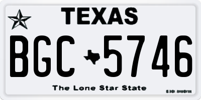 TX license plate BGC5746