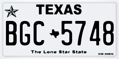 TX license plate BGC5748