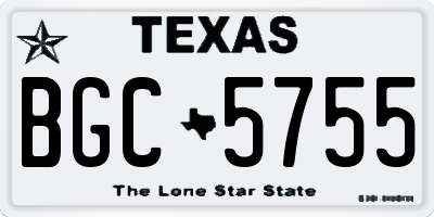 TX license plate BGC5755