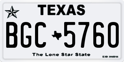 TX license plate BGC5760