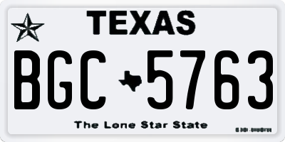 TX license plate BGC5763