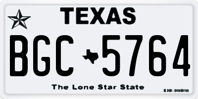 TX license plate BGC5764