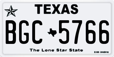 TX license plate BGC5766