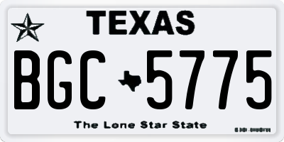 TX license plate BGC5775
