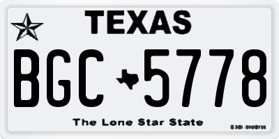 TX license plate BGC5778