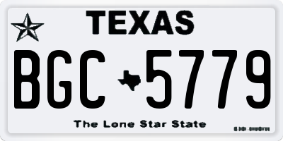 TX license plate BGC5779