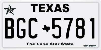 TX license plate BGC5781