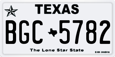 TX license plate BGC5782