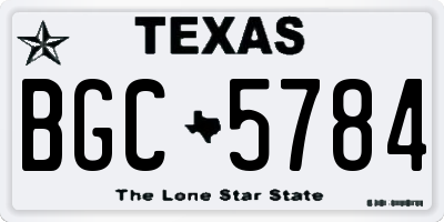 TX license plate BGC5784