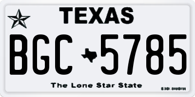 TX license plate BGC5785