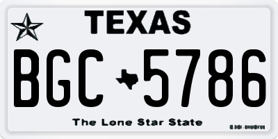 TX license plate BGC5786