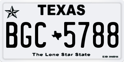 TX license plate BGC5788