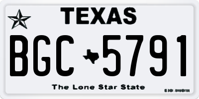 TX license plate BGC5791
