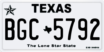 TX license plate BGC5792