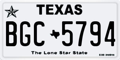 TX license plate BGC5794