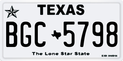 TX license plate BGC5798
