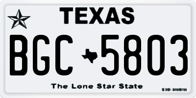 TX license plate BGC5803