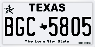 TX license plate BGC5805