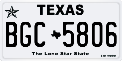 TX license plate BGC5806