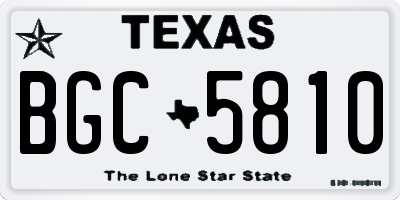 TX license plate BGC5810