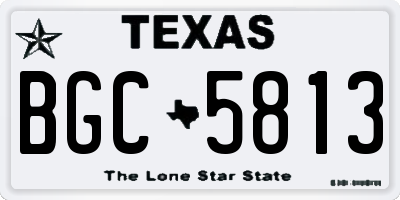 TX license plate BGC5813