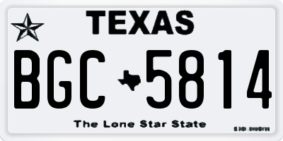 TX license plate BGC5814