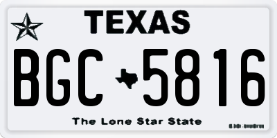 TX license plate BGC5816