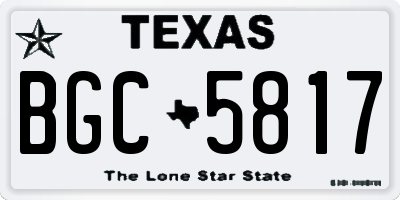 TX license plate BGC5817