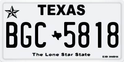 TX license plate BGC5818