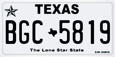TX license plate BGC5819