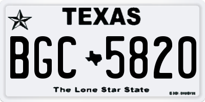 TX license plate BGC5820