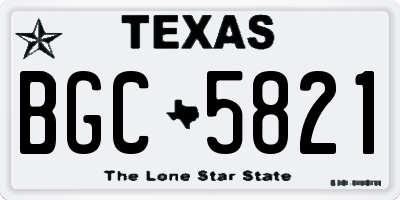 TX license plate BGC5821